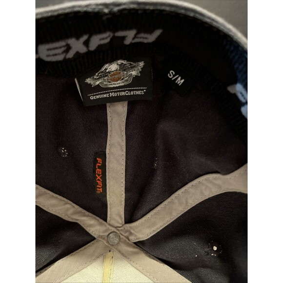 Harley-Davidson Silicone Skull Stretch Baseball Cap S/M Charcoal (99428-18VM) - Picture 12 of 12